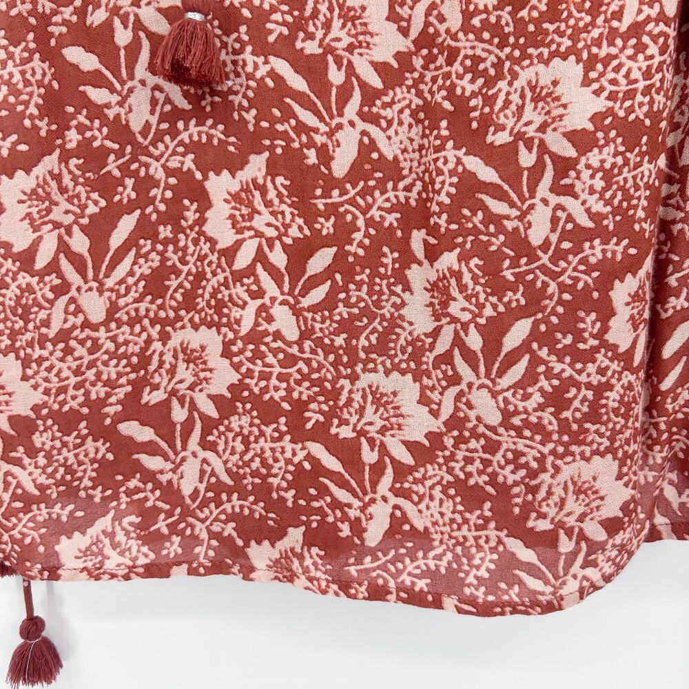 Amuse Society Costello Fringe Mini Dress NWT Size M Boho Tassel Floral Vacation - Picture 12 of 13